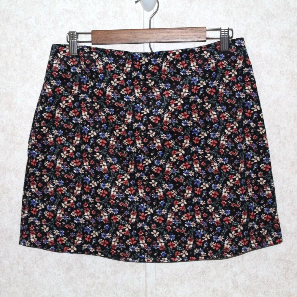 Copper‎ Key Women's Floral Corduroy Skirt Size Large